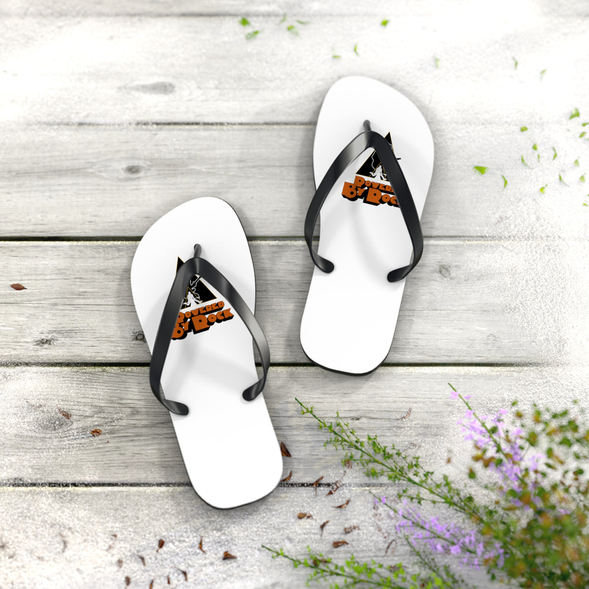 Powered By Rock Flip Flops - Just Like Clockwork Design