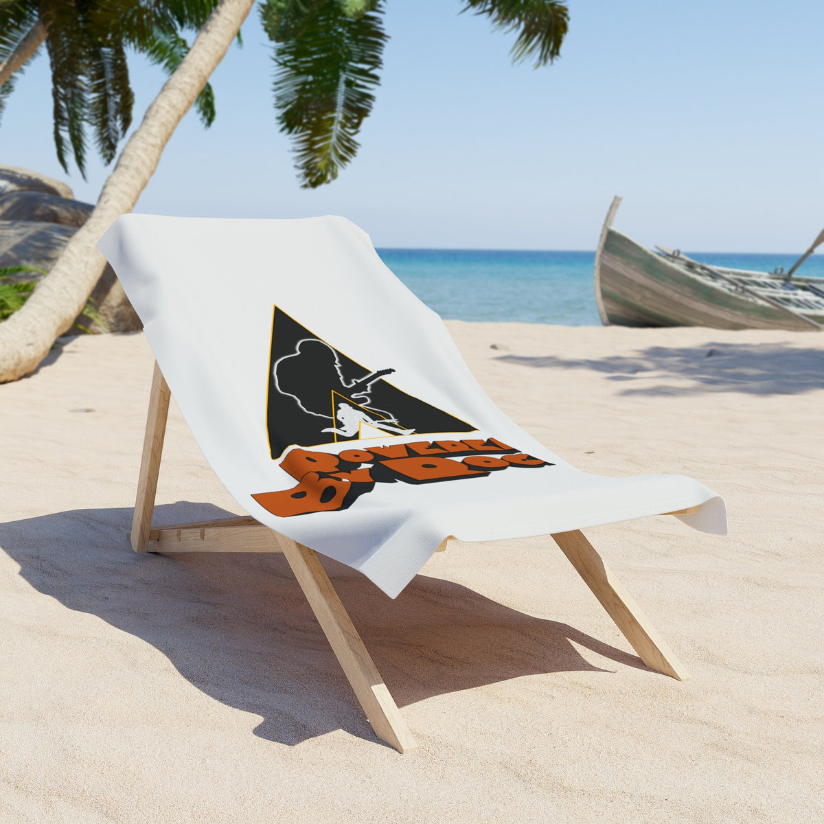 Powered By Rock Beach Towel - Just Like Clockwork Design