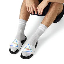 Load image into Gallery viewer, Powered By Rock Men's Slides - Rocking the Arcade Design