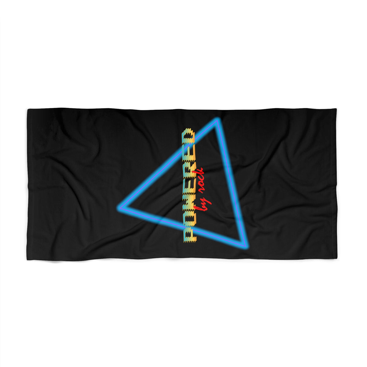 Powered By Rock Beach Towel - Rocking the Arcade Design