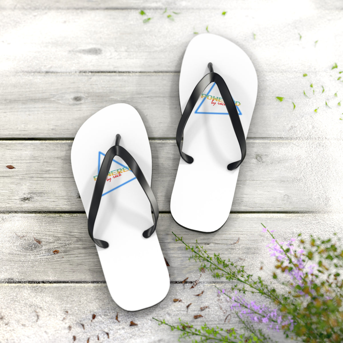 Powered By Rock Flip Flops - Rocking the Arcade Design