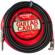 Load image into Gallery viewer, 15ft Guitar & Bass Guitar - 1/4 Inch Cable With Right Angle Jack On One End to Secure Your Amp Cord - Black