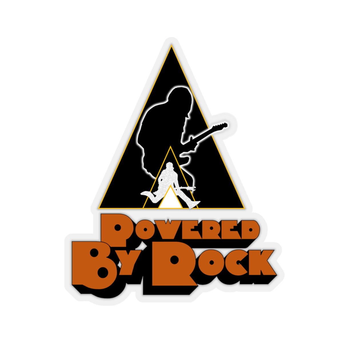 Powered By Rock Kiss-Cut Sticker - Just Like Clockwork Design