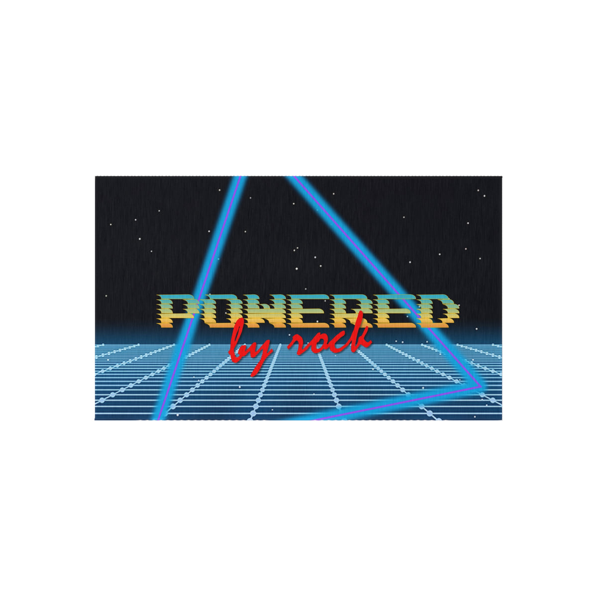 Powered By Rock Outdoor Rug - Rocking the Arcade Design