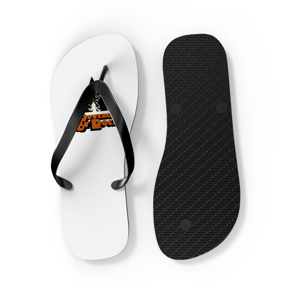 Powered By Rock Flip Flops - Just Like Clockwork Design