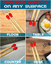 Load image into Gallery viewer, Drumstick Dampeners for Portable Drum Practice - 4 Pack of Silicone Drumstick Tips Reduce Clacking Sound from Sticks So You Can Practice Your Drumming Technique Without a Practice Pad