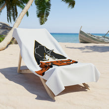 Load image into Gallery viewer, Powered By Rock Beach Towel - Just Like Clockwork Design