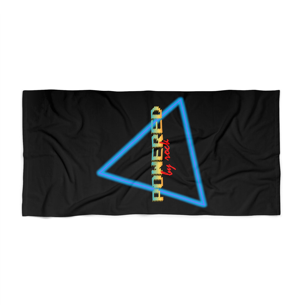Powered By Rock Beach Towel - Rocking the Arcade Design