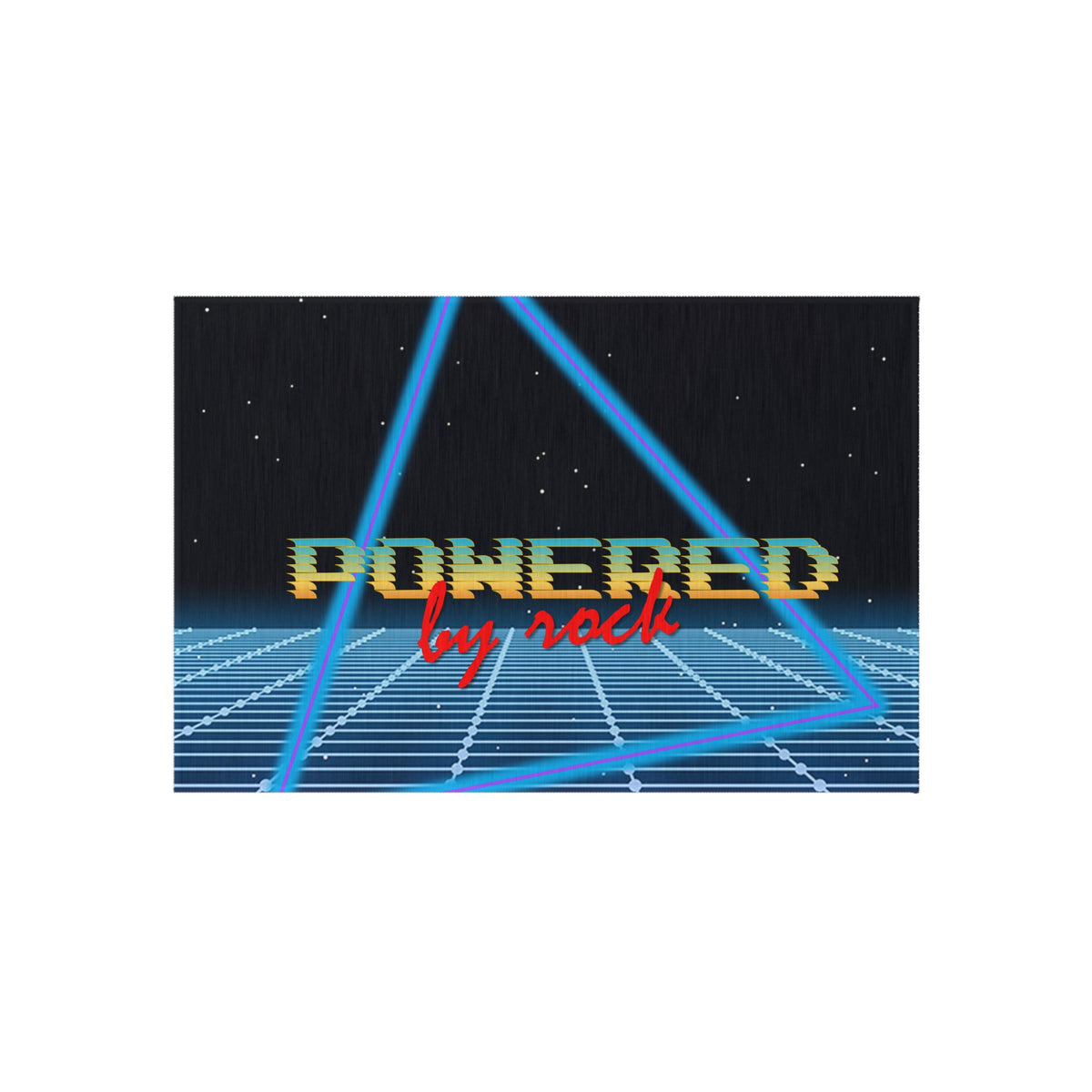 Powered By Rock Outdoor Rug - Rocking the Arcade Design