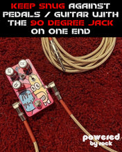 Load image into Gallery viewer, 20ft Guitar & Bass Guitar Braided Cables - 1/4 Inch Cable With Right Angle Jack On One End to Secure Your Amp Cord - Rocker Red Style