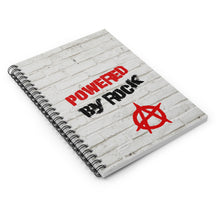 Load image into Gallery viewer, Powered By Rock Spiral Notebook - Punking Around Design