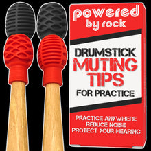 Load image into Gallery viewer, Drumstick Dampeners for Portable Drum Practice - 4 Pack of Silicone Drumstick Tips Reduce Clacking Sound from Sticks So You Can Practice Your Drumming Technique Without a Practice Pad