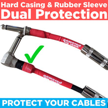 Load image into Gallery viewer, 15ft Guitar & Bass Guitar - 1/4 Inch Cable With Right Angle Jack On One End to Secure Your Amp Cord - Black