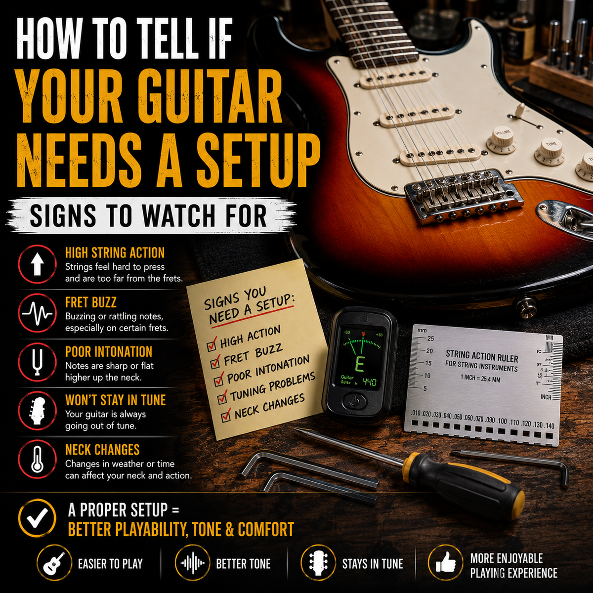 How To Tell If Your Guitar Needs A Setup: Signs to Watch For – Powered ...