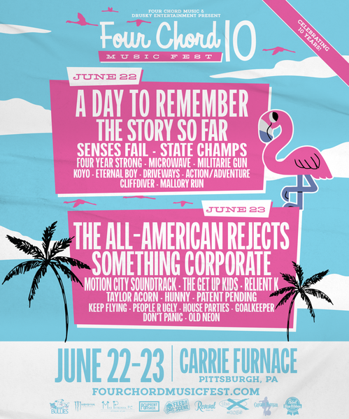 News Wire: FOUR CHORD MUSIC FESTIVAL 10 Tickets On Sale Now; Feat. A Day To Remember, The All-American Rejects, The Story So Far, Something Corporate and many more