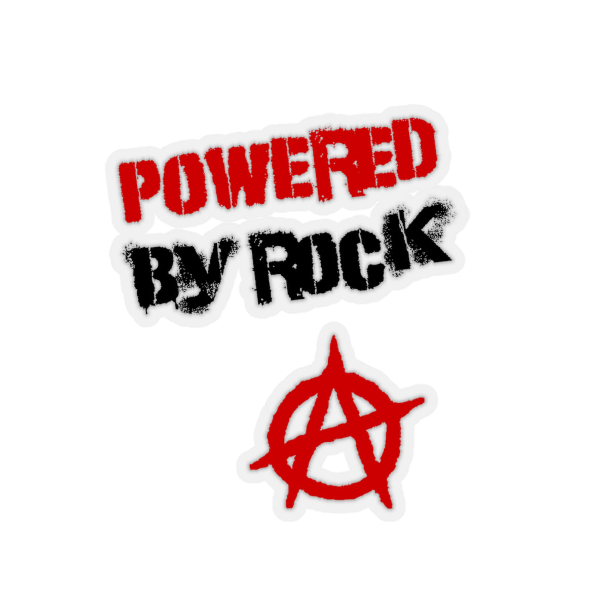 Powered By Rock Kiss-Cut Sticker - Punking Around Design