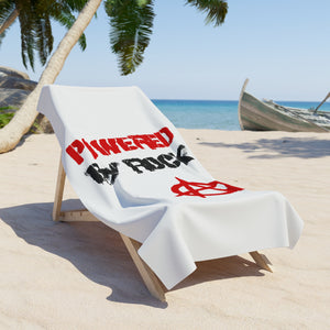 Powered By Rock Beach Towel - Punking Around Design
