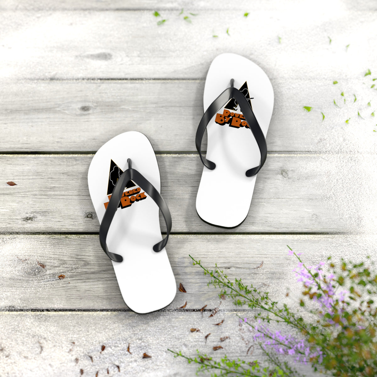 Powered By Rock Flip Flops - Just Like Clockwork Design