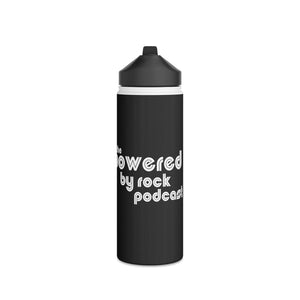The Official Powered By Rock Podcast Stainless Steel Water Bottle, Standard Lid