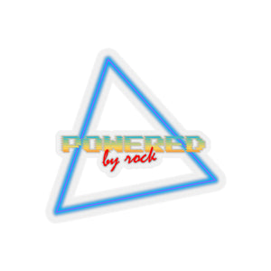 Powered By Rock Kiss-Cut Sticker - Rocking the Arcade Design