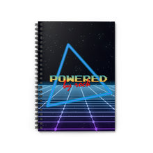 Load image into Gallery viewer, Powered By Rock Spiral Notebook - Rocking the Arcade Design
