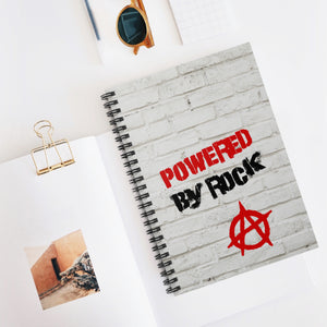 Powered By Rock Spiral Notebook - Punking Around Design