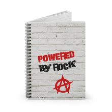 Load image into Gallery viewer, Powered By Rock Spiral Notebook - Punking Around Design
