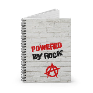 Powered By Rock Spiral Notebook - Punking Around Design