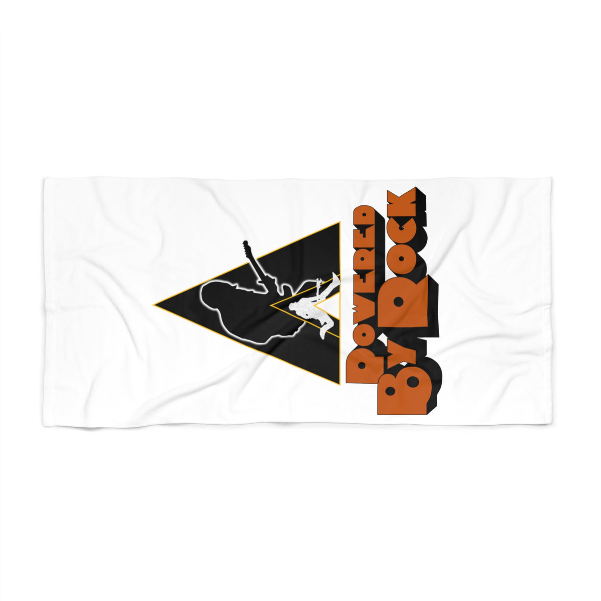 Powered By Rock Beach Towel - Just Like Clockwork Design