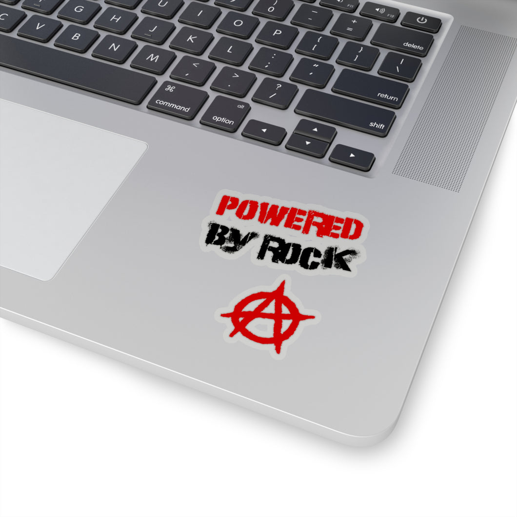 Powered By Rock Kiss-Cut Sticker - Punking Around Design