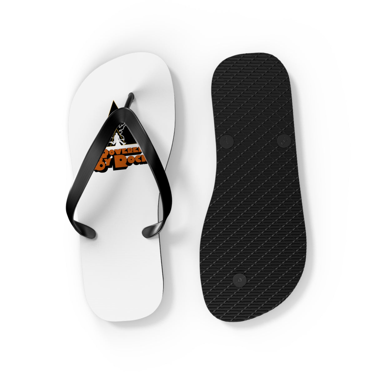 Powered By Rock Flip Flops - Just Like Clockwork Design