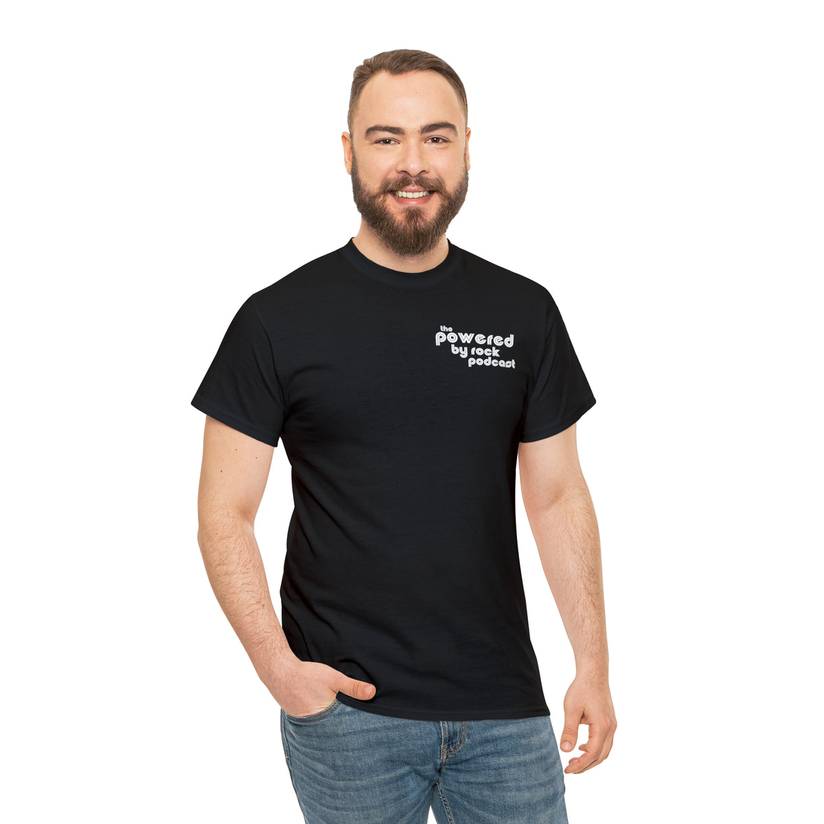 The Official Powered By Rock Podcast Unisex Heavy Cotton Tee