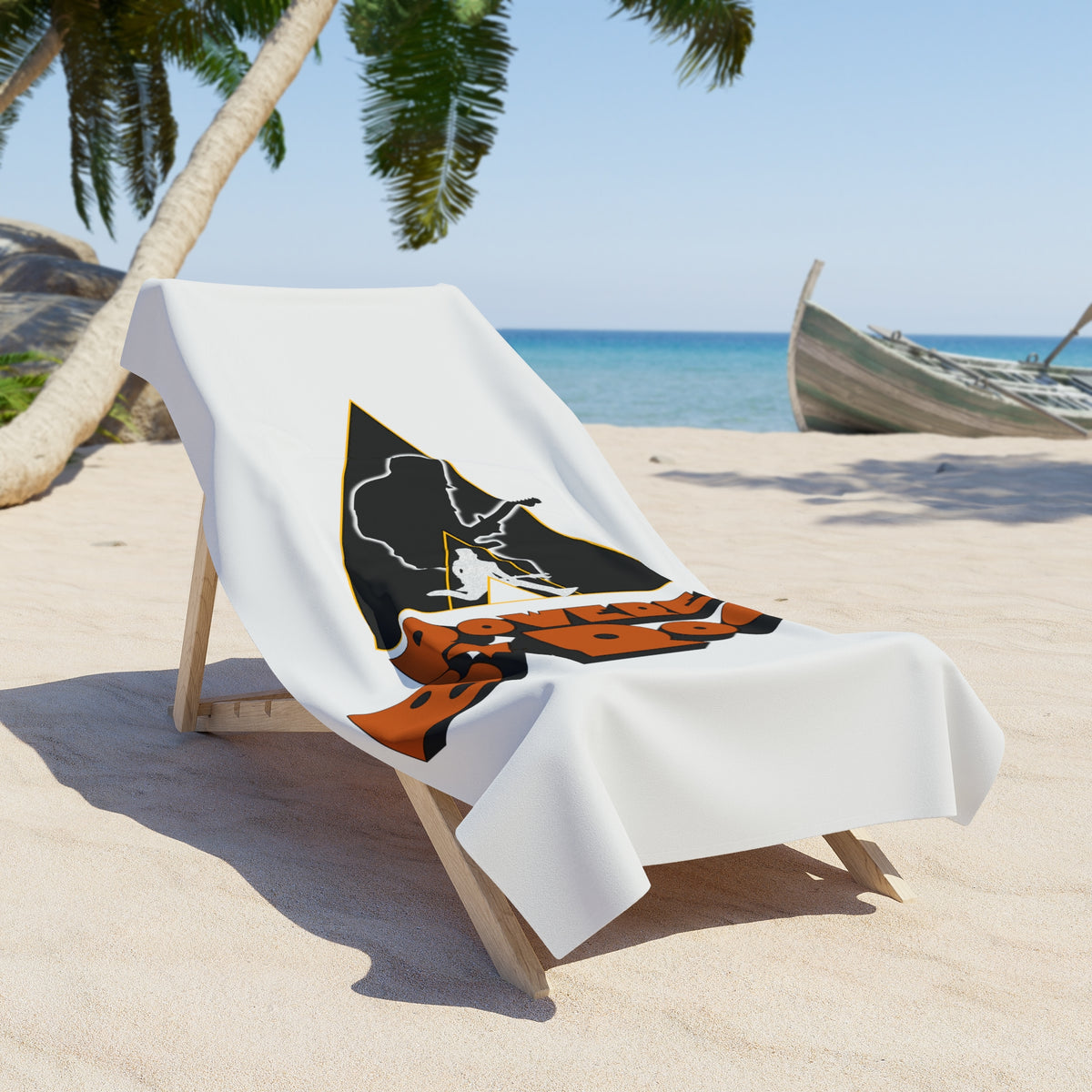 Powered By Rock Beach Towel - Just Like Clockwork Design