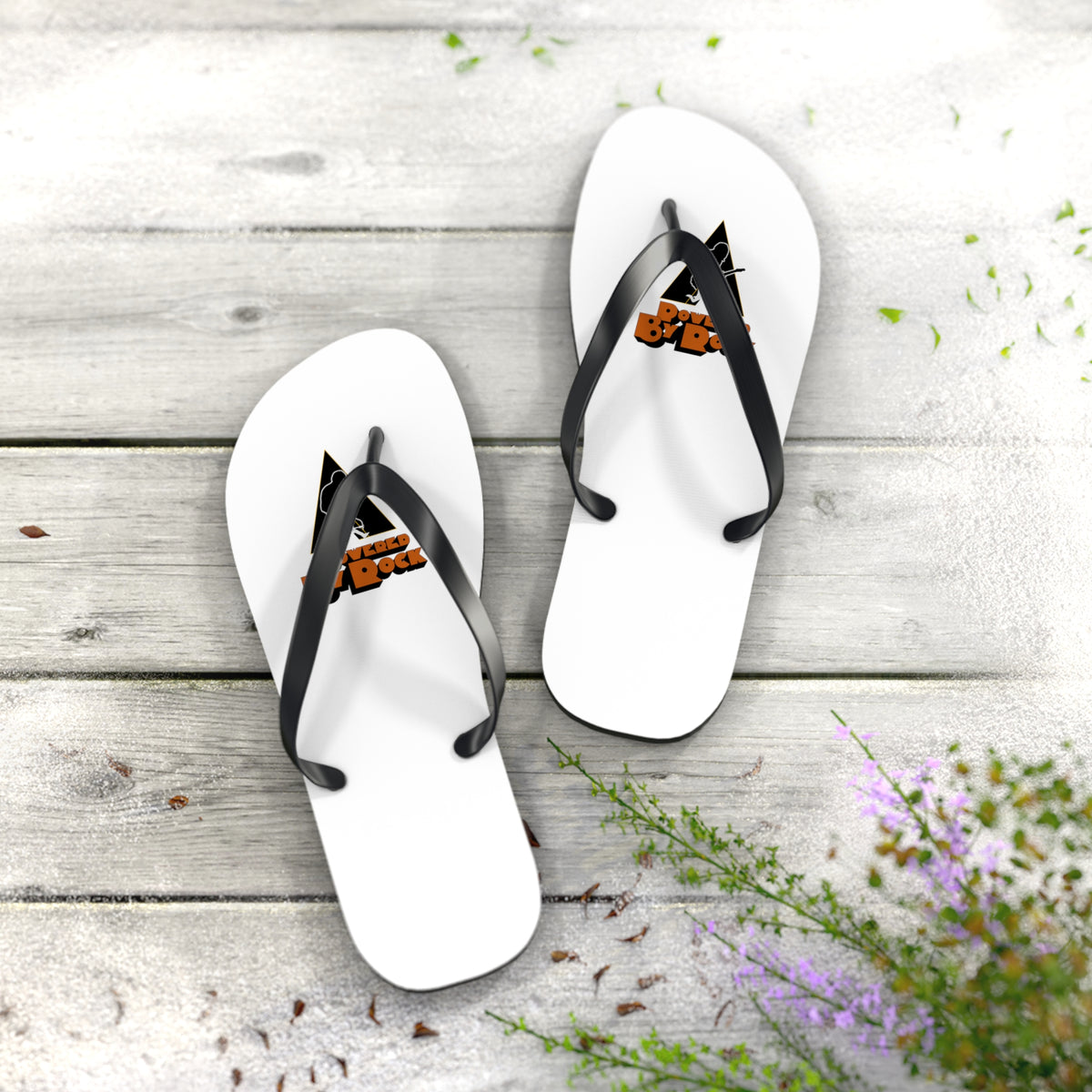 Powered By Rock Flip Flops - Just Like Clockwork Design