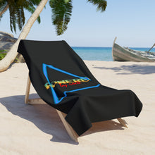 Load image into Gallery viewer, Powered By Rock Beach Towel - Rocking the Arcade Design

