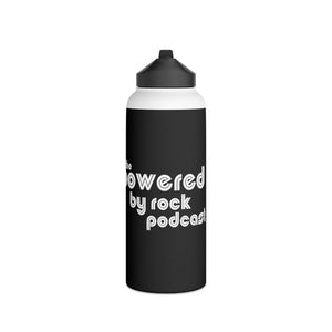 The Official Powered By Rock Podcast Stainless Steel Water Bottle, Standard Lid