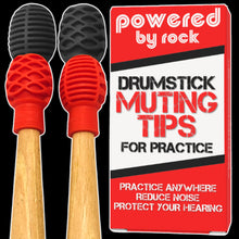 Load image into Gallery viewer, Drumstick Dampeners for Portable Drum Practice - 4 Pack of Silicone Drumstick Tips Reduce Clacking Sound from Sticks So You Can Practice Your Drumming Technique Without a Practice Pad
