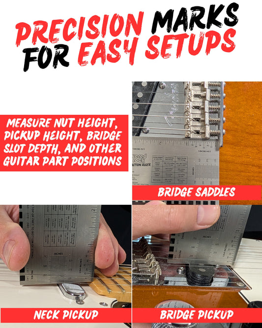 String Action Gauge for Guitars - Precision Setup Tool for Accurate Neck Relief