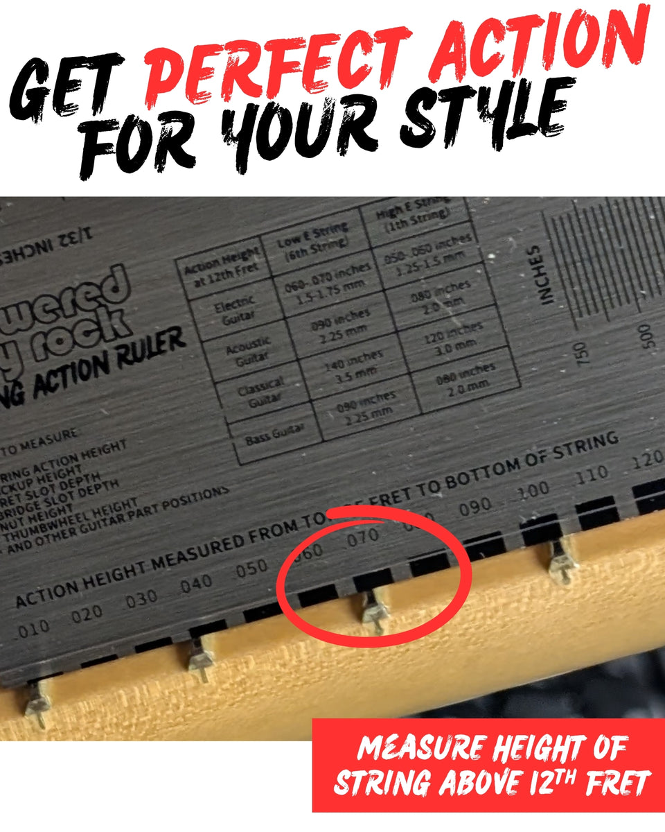 String Action Table String Action Gauge for Guitars - Precision Setup Tool for Accurate Ne ...